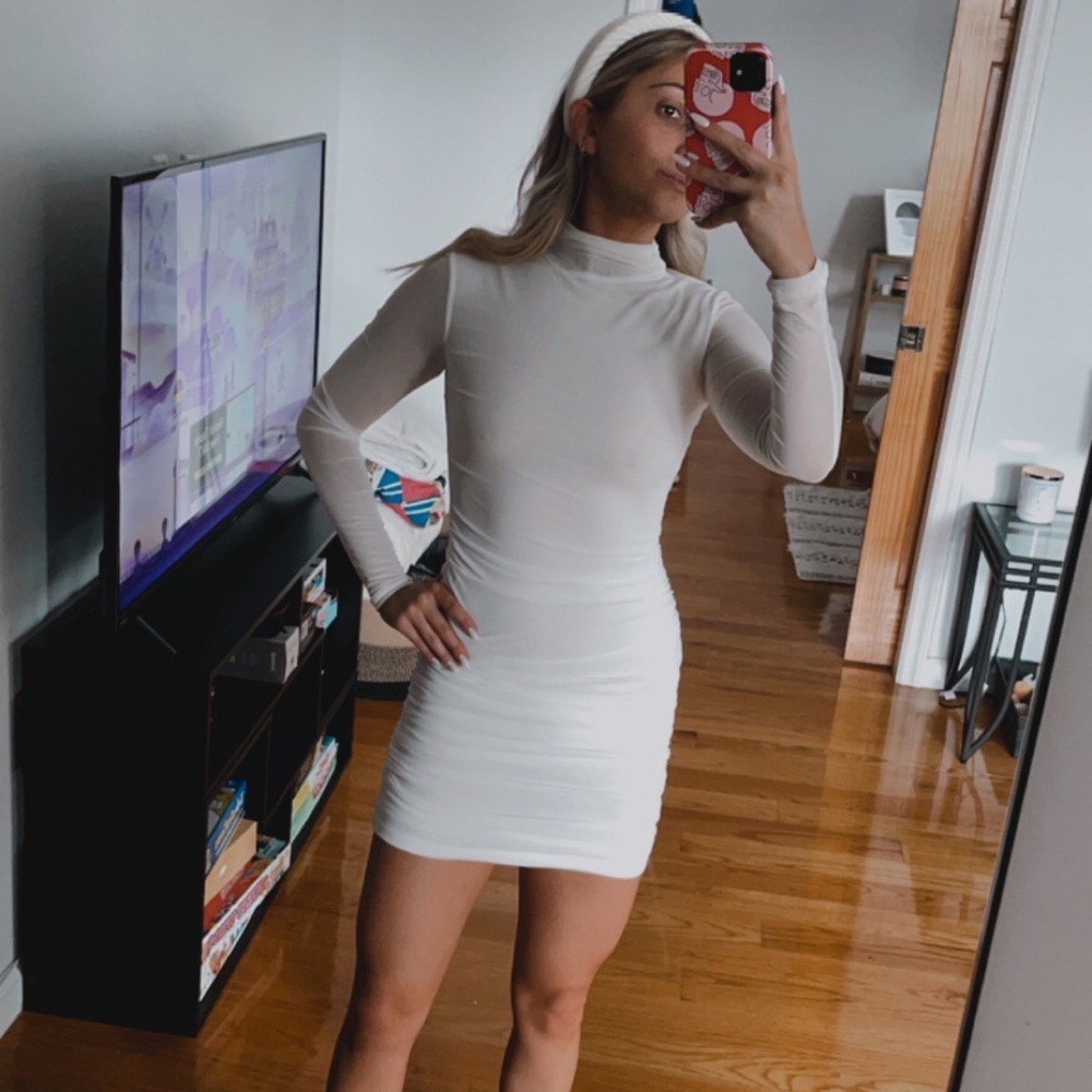 White Long Sleeve Dress